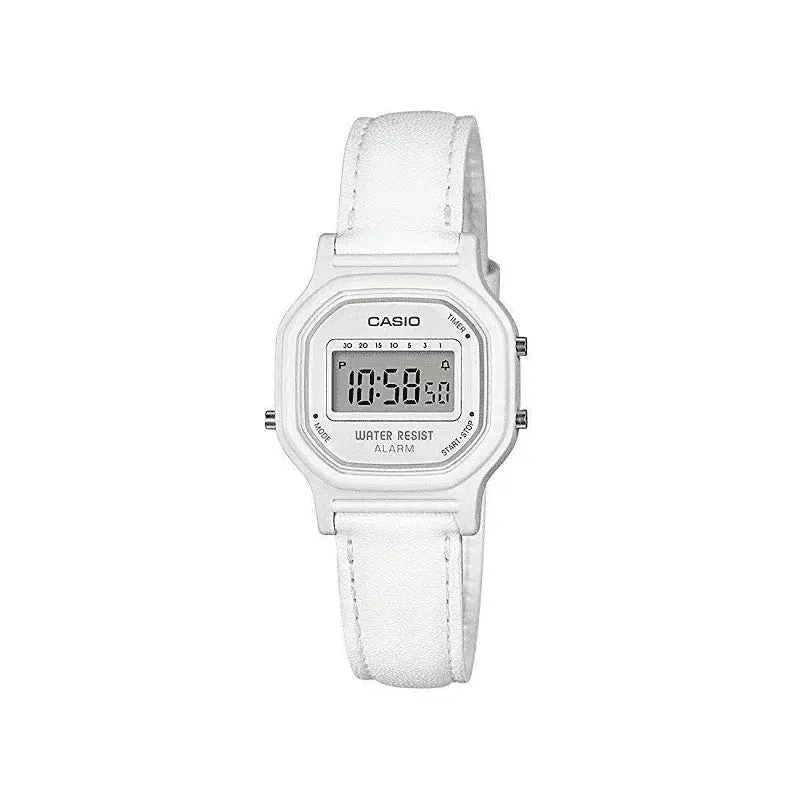 Casio LA-11WL-7AVDF White Leather Strap Watch for Women