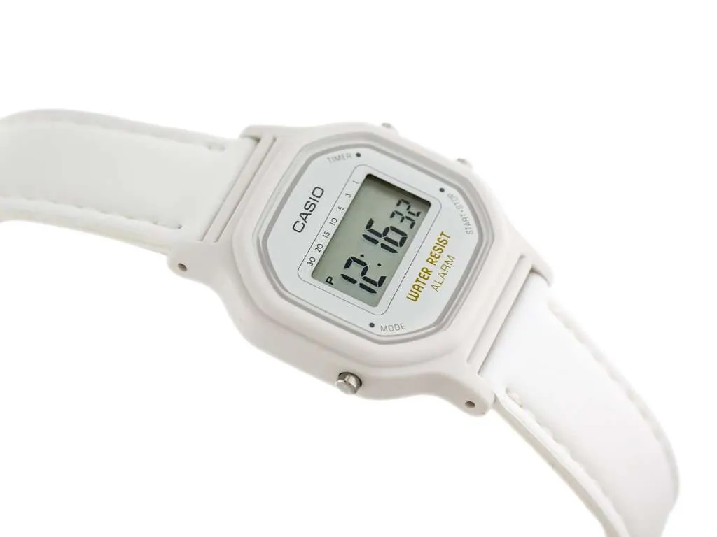 Casio LA-11WL-7AVDF White Leather Strap Watch for Women