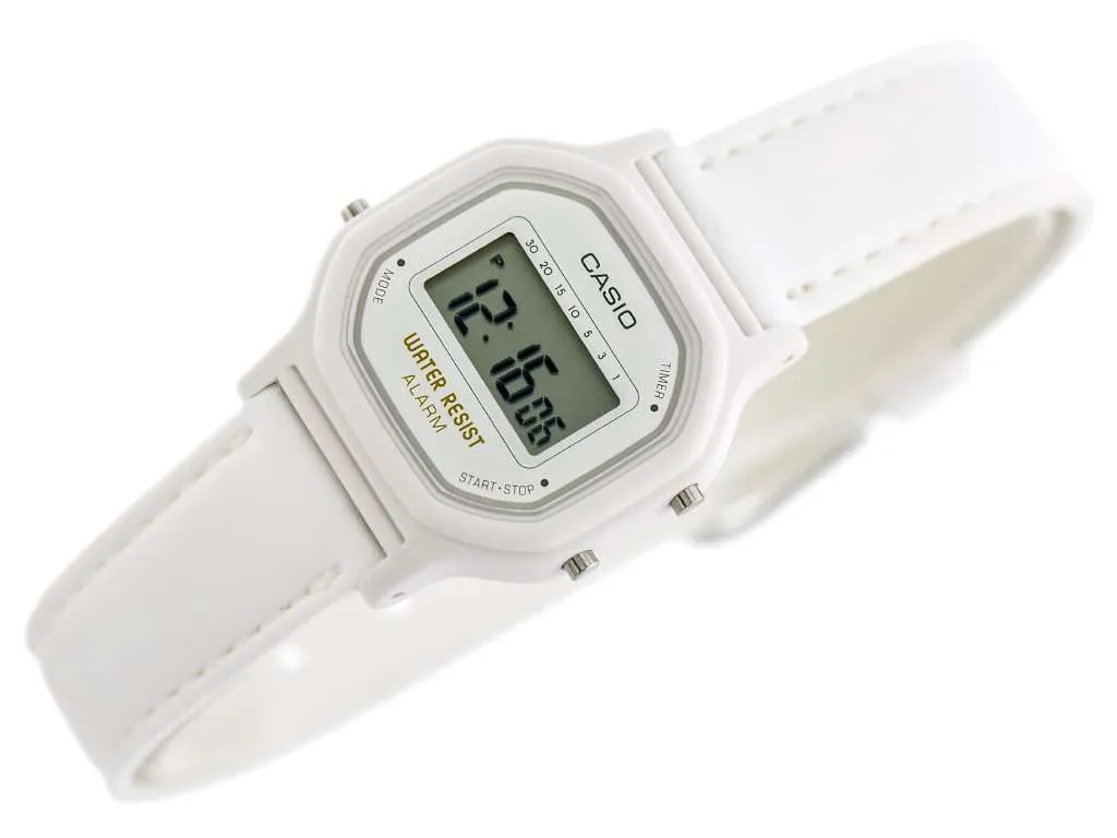 Casio LA-11WL-7AVDF White Leather Strap Watch for Women