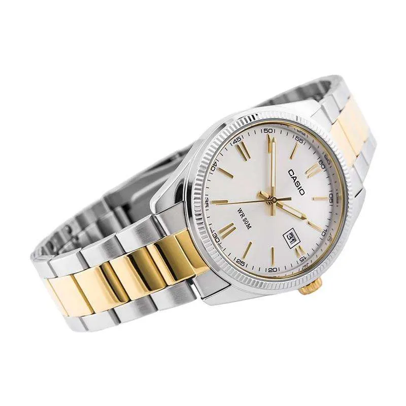 Casio MTP-1302SG-7AVDF Two Tone Stainless Steel Strap Watch for Men