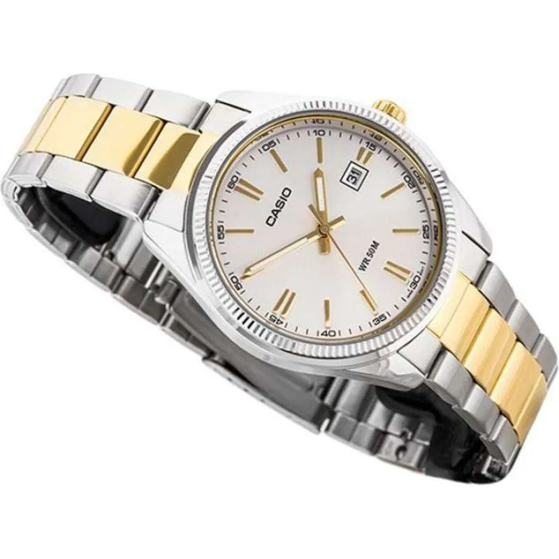 Casio MTP-1302SG-7AVDF Two Tone Stainless Steel Strap Watch for Men