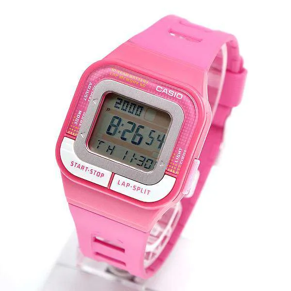 Casio SDB-100-4ADF Digital Pink Resin Strap Watch for Women