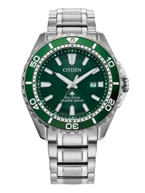 Citizen Men's Watch Eco-Drive Dive Stainless Steel Bracelet Green BN0199-53X