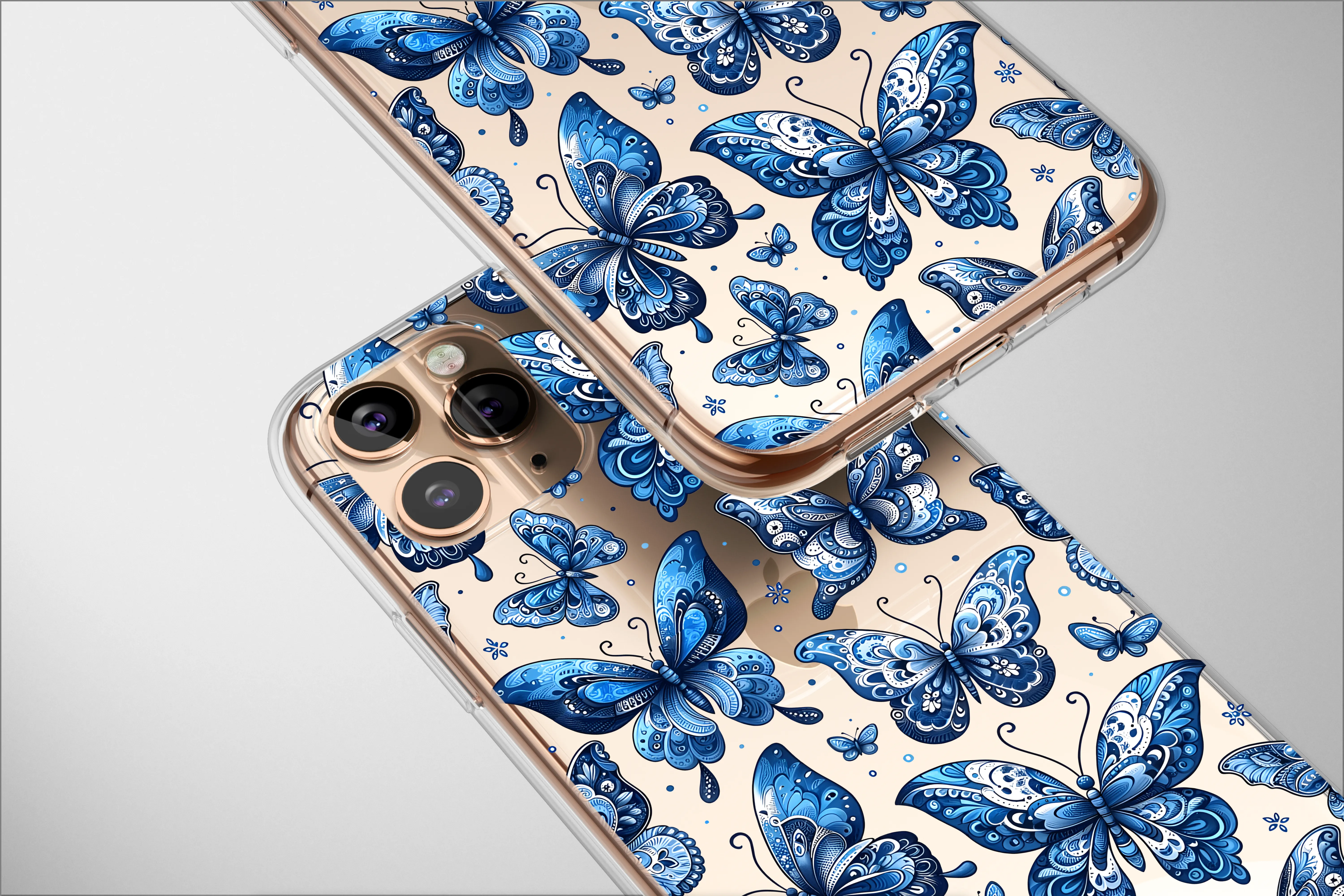 Clear Celestial Blue Moth Mystical Butterfly Phone Case iPhone Samsung Cover Pixel 2771