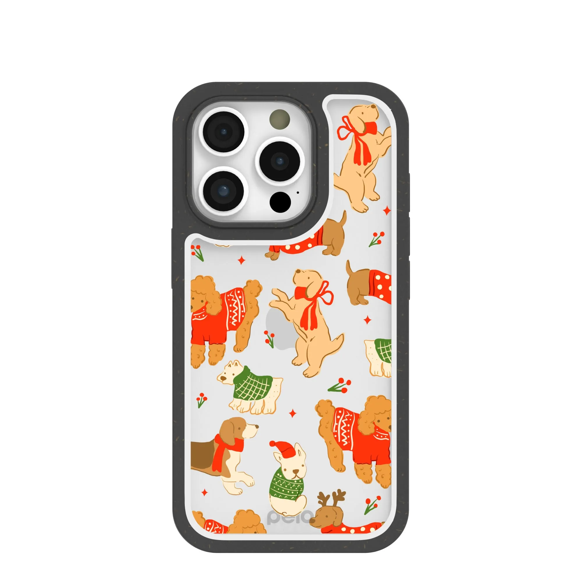 Clear Jolly Doggos iPhone 16 Pro Case With Black Ridge