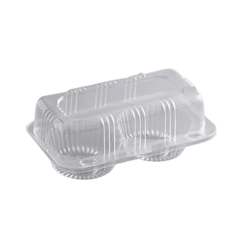 Clear OPS Plastic Jumbo Cupcake / Muffin Container - 125/Case