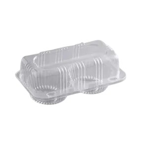 Clear OPS Plastic Jumbo Cupcake / Muffin Container - 125/Case