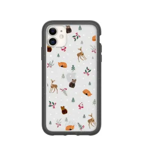 Clear Winter Woodland iPhone 11 Case With Black Ridge