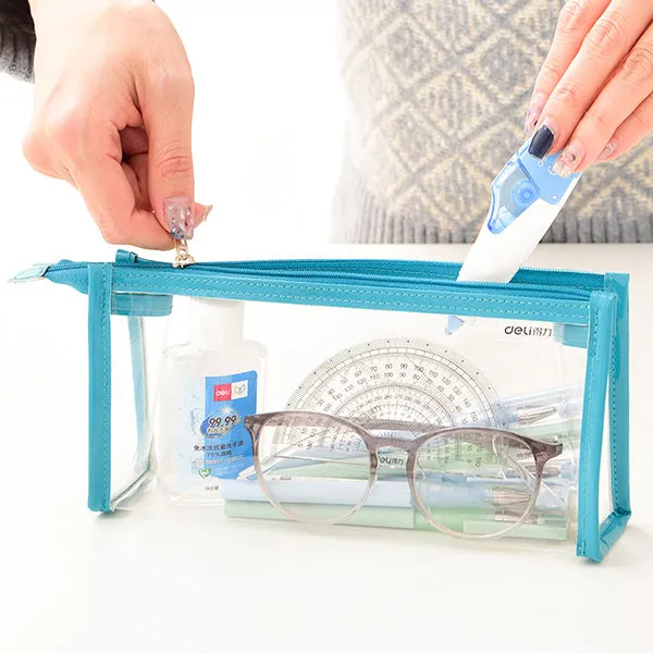 Clear Zipper Triangular Pencil Case