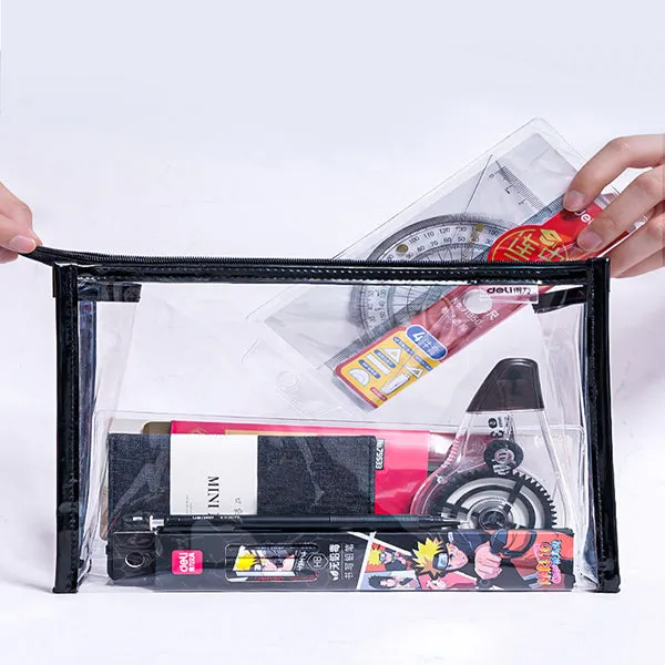 Clear Zipper Triangular Pencil Case