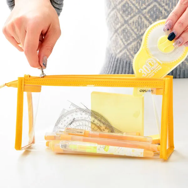 Clear Zipper Triangular Pencil Case