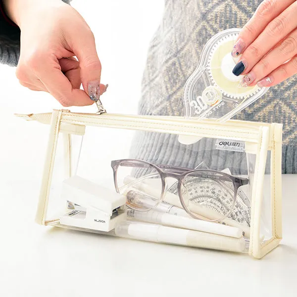 Clear Zipper Triangular Pencil Case