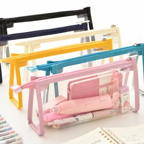 Clear Zipper Triangular Pencil Case