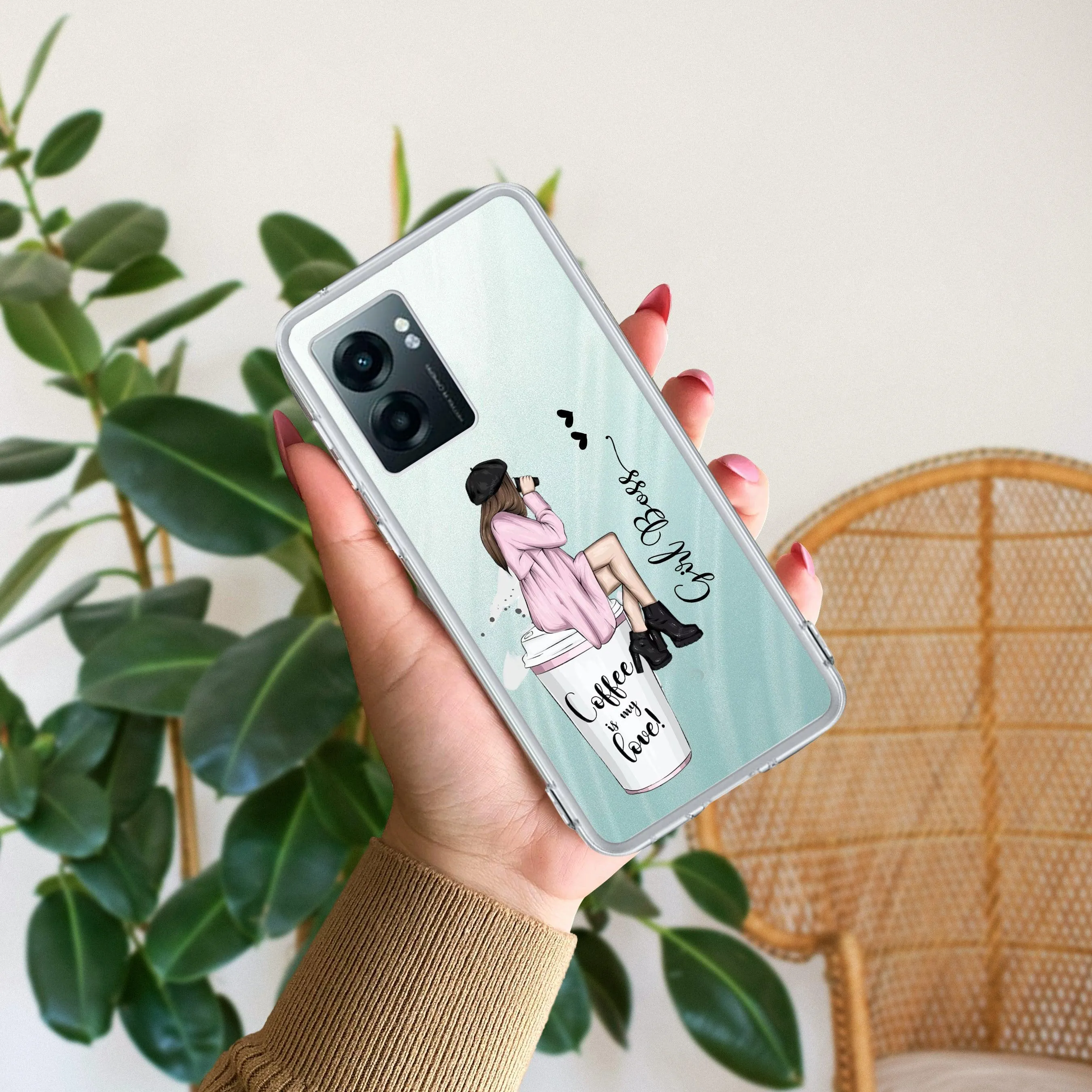 Coffee Lover Customize Transparent Silicon Case For Realme/Narzo