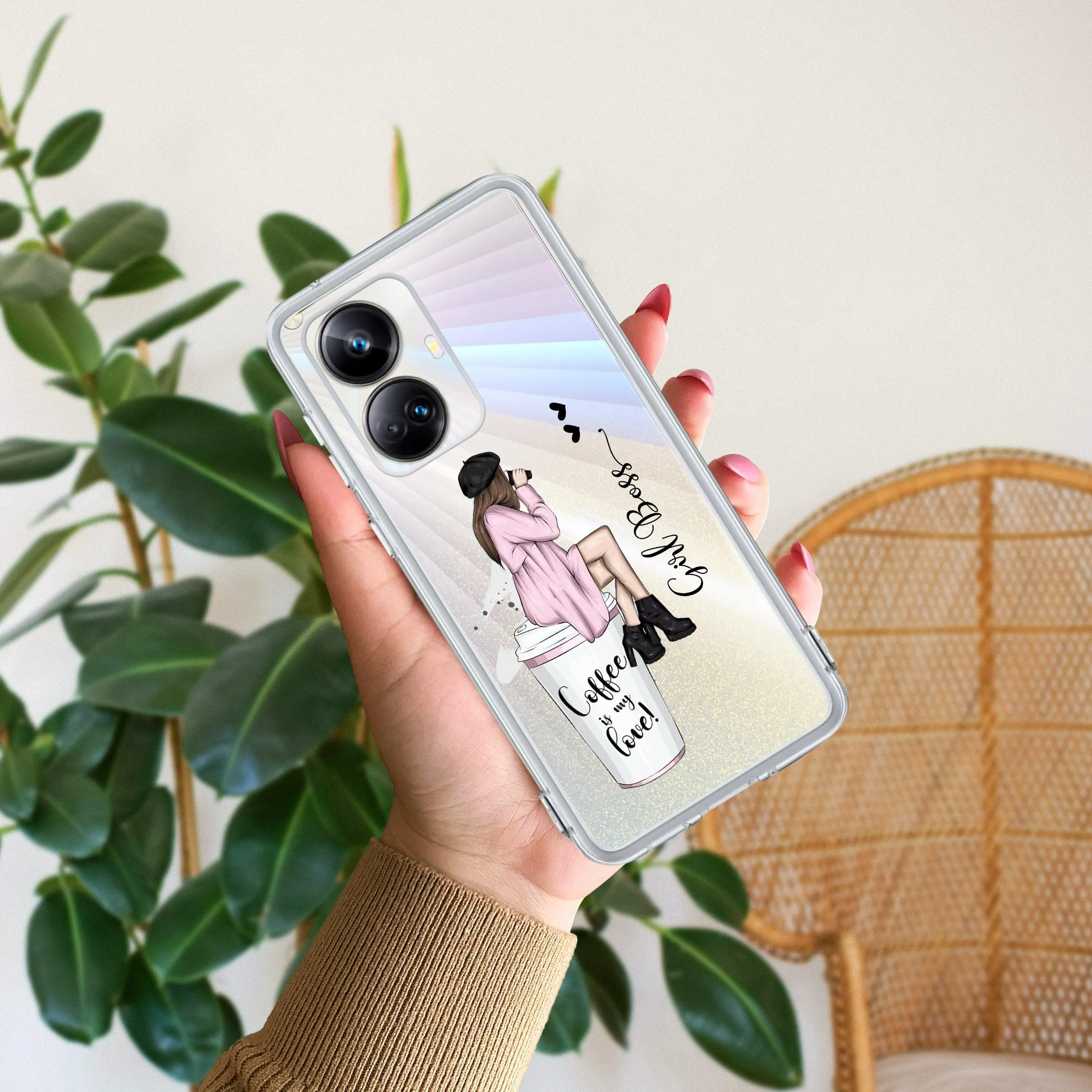 Coffee Lover Customize Transparent Silicon Case For Realme/Narzo