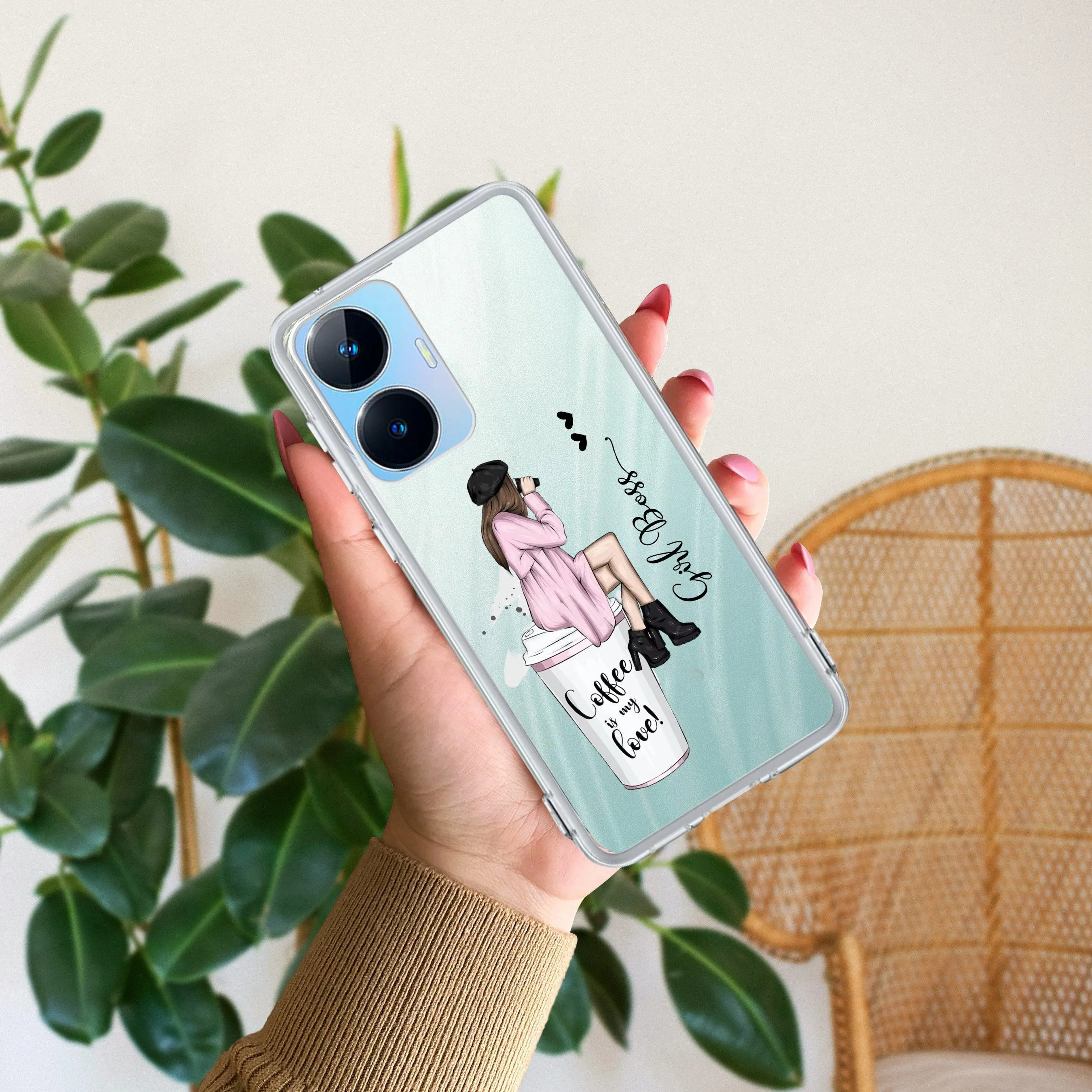 Coffee Lover Customize Transparent Silicon Case For Realme/Narzo