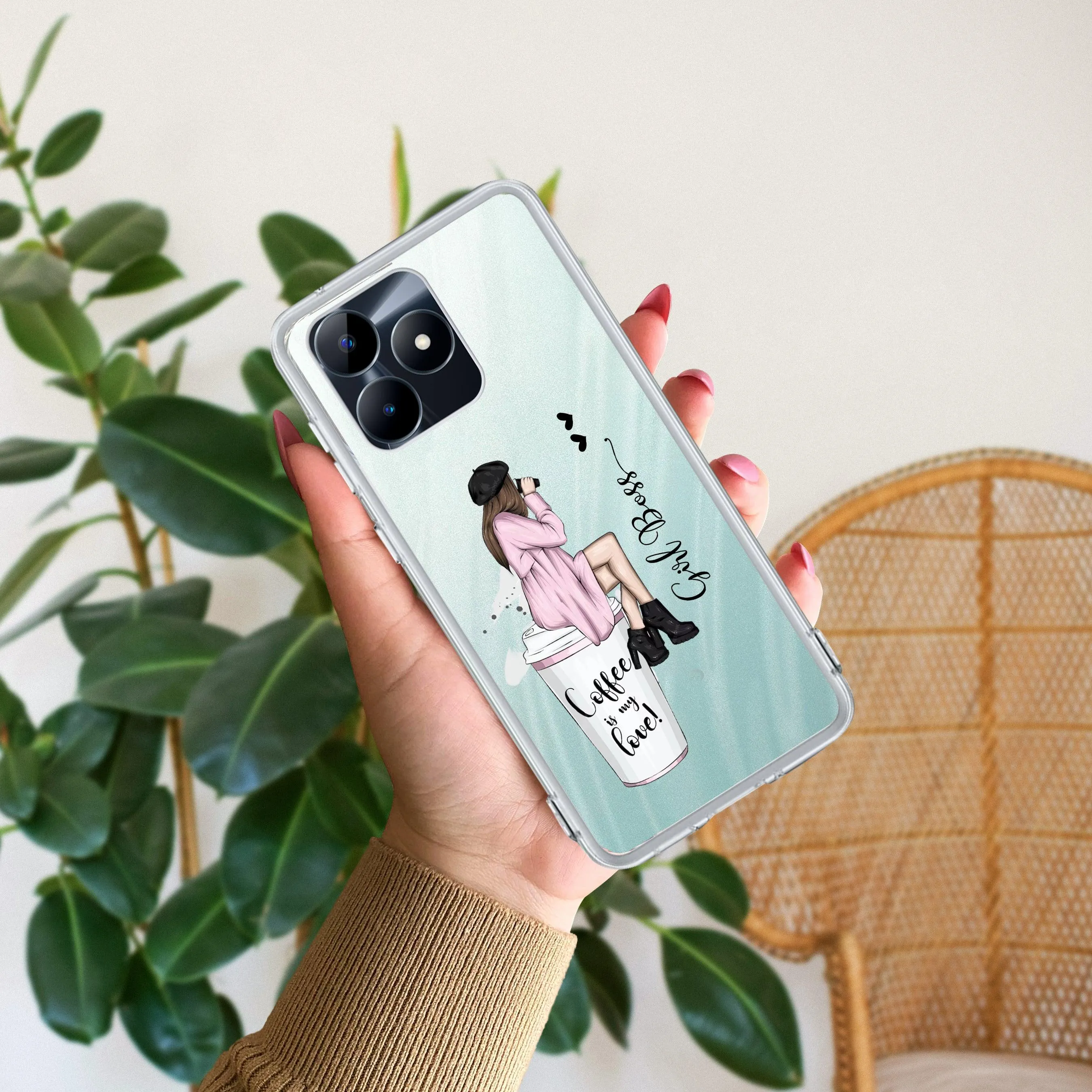 Coffee Lover Customize Transparent Silicon Case For Realme/Narzo