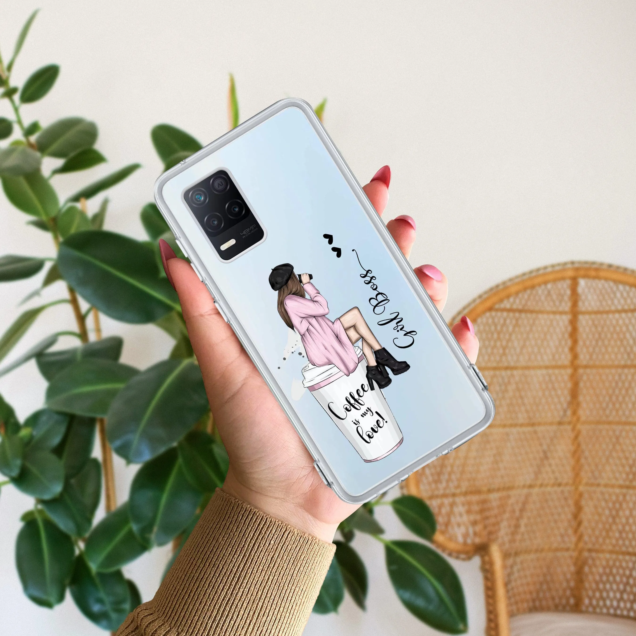 Coffee Lover Customize Transparent Silicon Case For Realme/Narzo