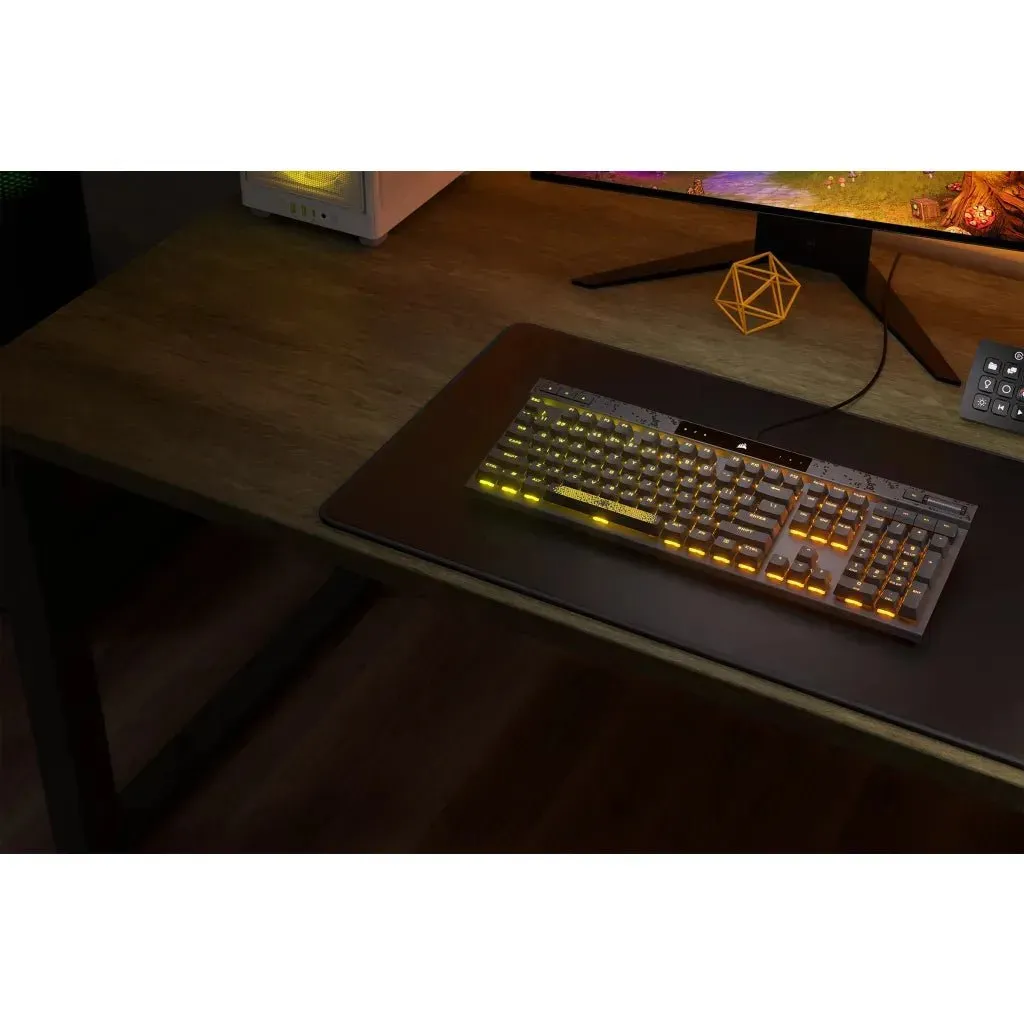 CORSAIR K70 MAX RGB Magnetic-Mechanical Gaming Keyboard; Adjustable CORSAIR MGX Switches; Steel Gray