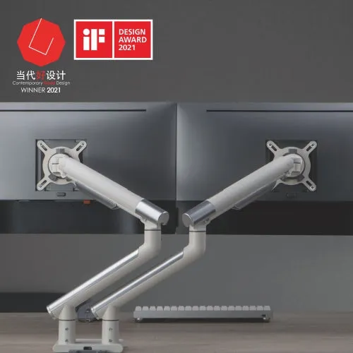 COSMAS Slim Aluminum Spring-Assisted Dual Monitor Arm