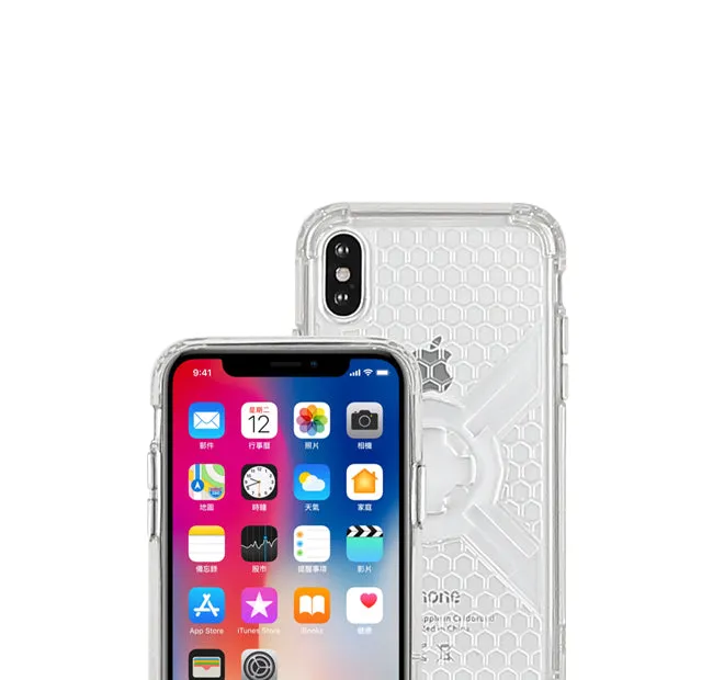 Cube-Intuitive iPhone X/XS X-Guard, Clear Bones Infinity mount Cover (MA12-0008)