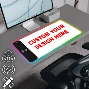 Custom Wireless Charging RGB Deskmat | Custom Your Own Design | Custom Deskmat