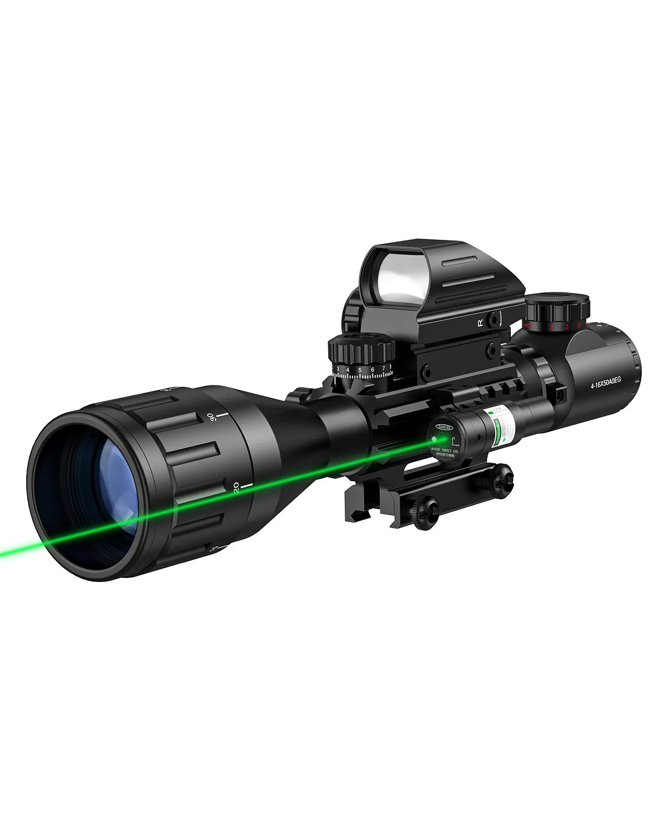 CVLIFE EagleFeather 4-16x50 Tactical Rifle Scope Red & Green Dot Sight