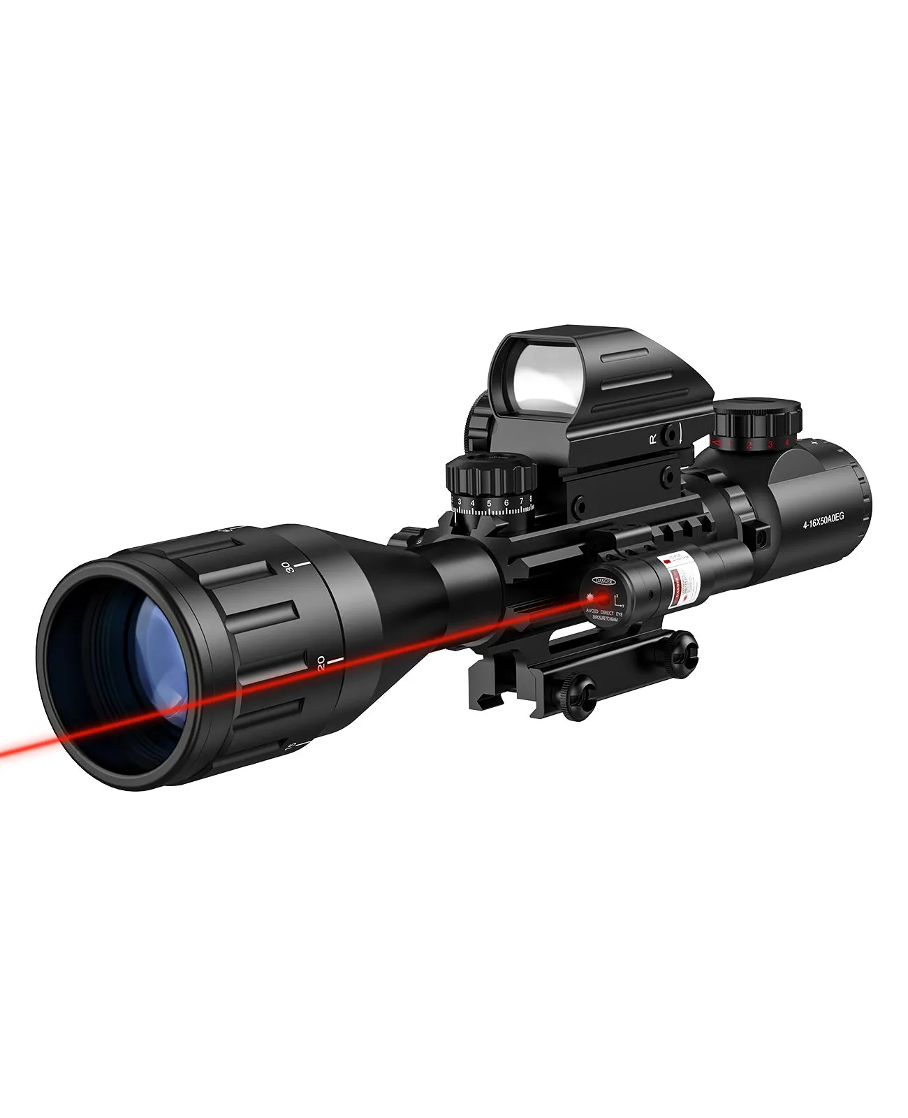 CVLIFE EagleFeather 4-16x50 Tactical Rifle Scope Red & Green Dot Sight