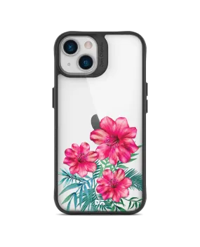 DailyObjects Clear Hibiscus Black Hybrid Clear Case Cover For iPhone 13 Mini