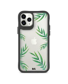 DailyObjects Clear Leaves Black Hybrid Clear Case Cover For iPhone 11 Pro