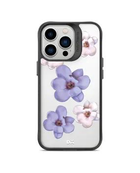 DailyObjects Clear Mauve & White Flowers Black Hybrid Clear Phone Case Cover For iPhone 14 Pro