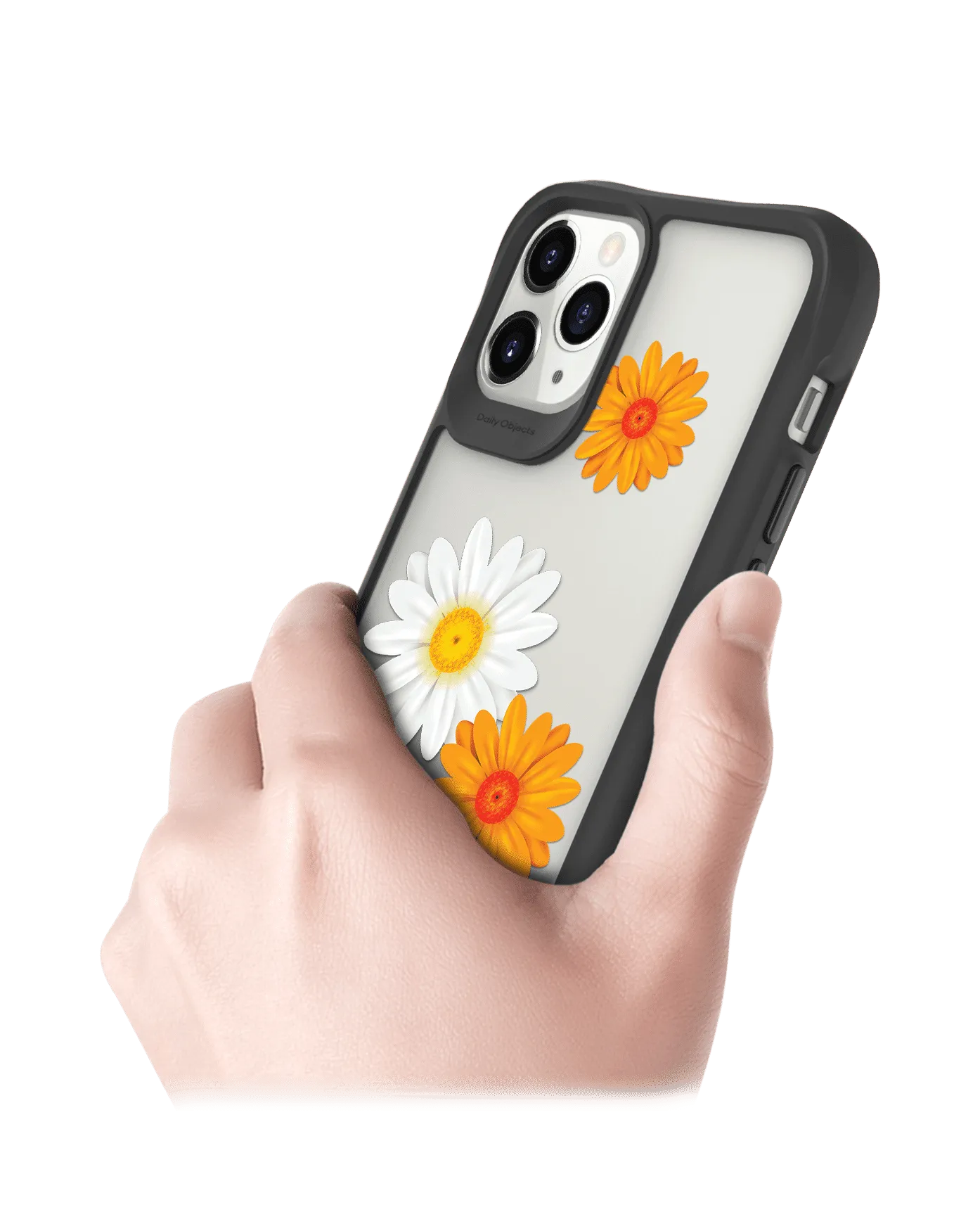 DailyObjects Clear Painted Flowers Black Hybrid Clear Case Cover For iPhone 11 Pro