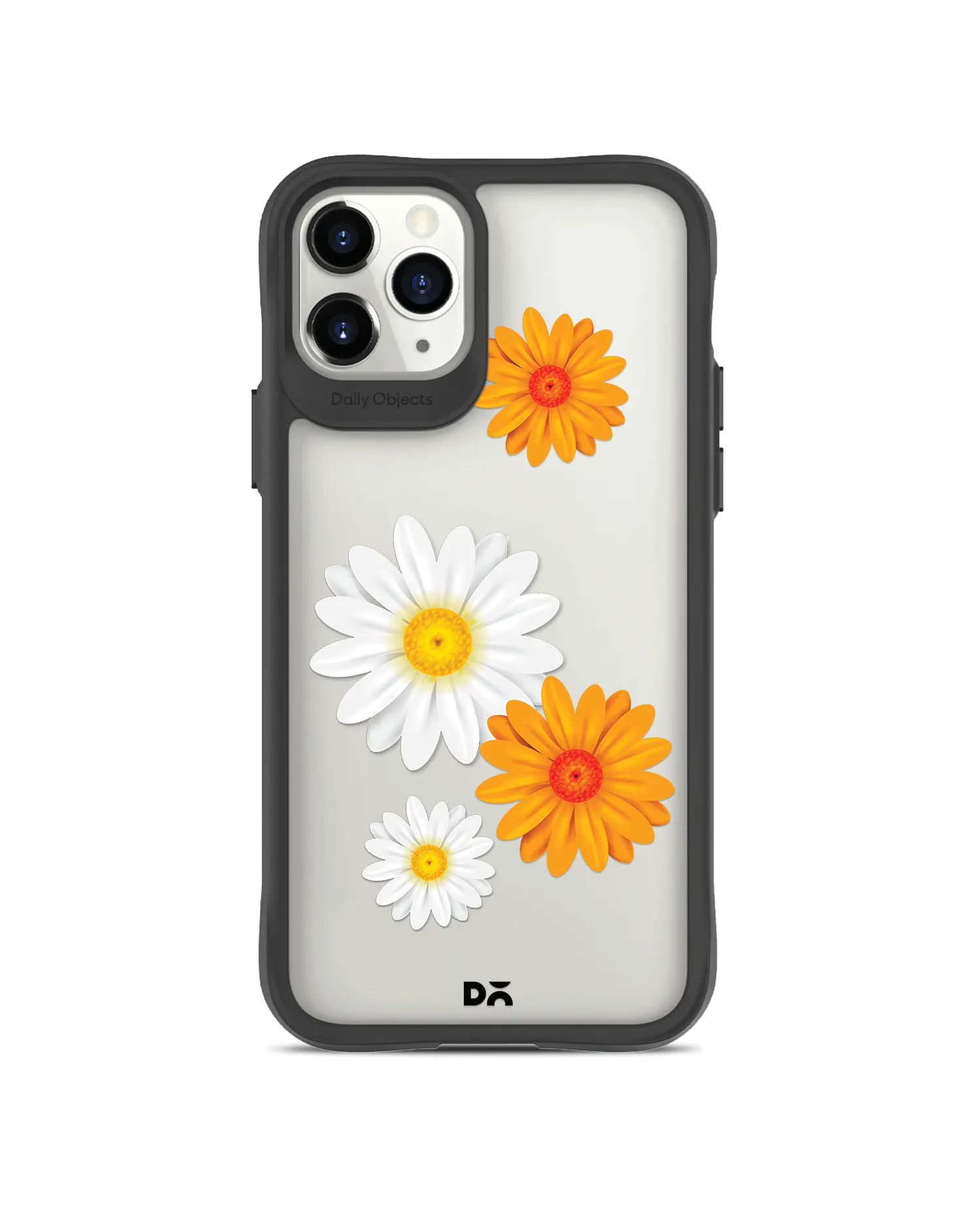 DailyObjects Clear Painted Flowers Black Hybrid Clear Case Cover For iPhone 11 Pro