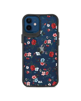 DailyObjects Flower Sheet Black Hybrid Clear Case Cover For iPhone 12 Mini