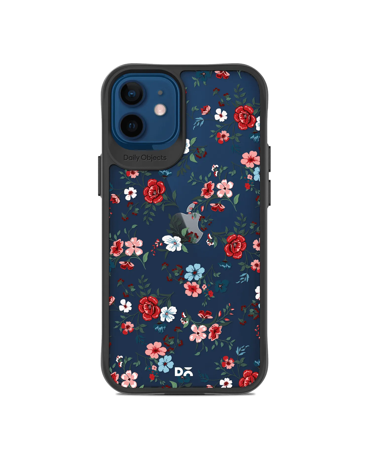 DailyObjects Flower Sheet Black Hybrid Clear Case Cover For iPhone 12 Mini