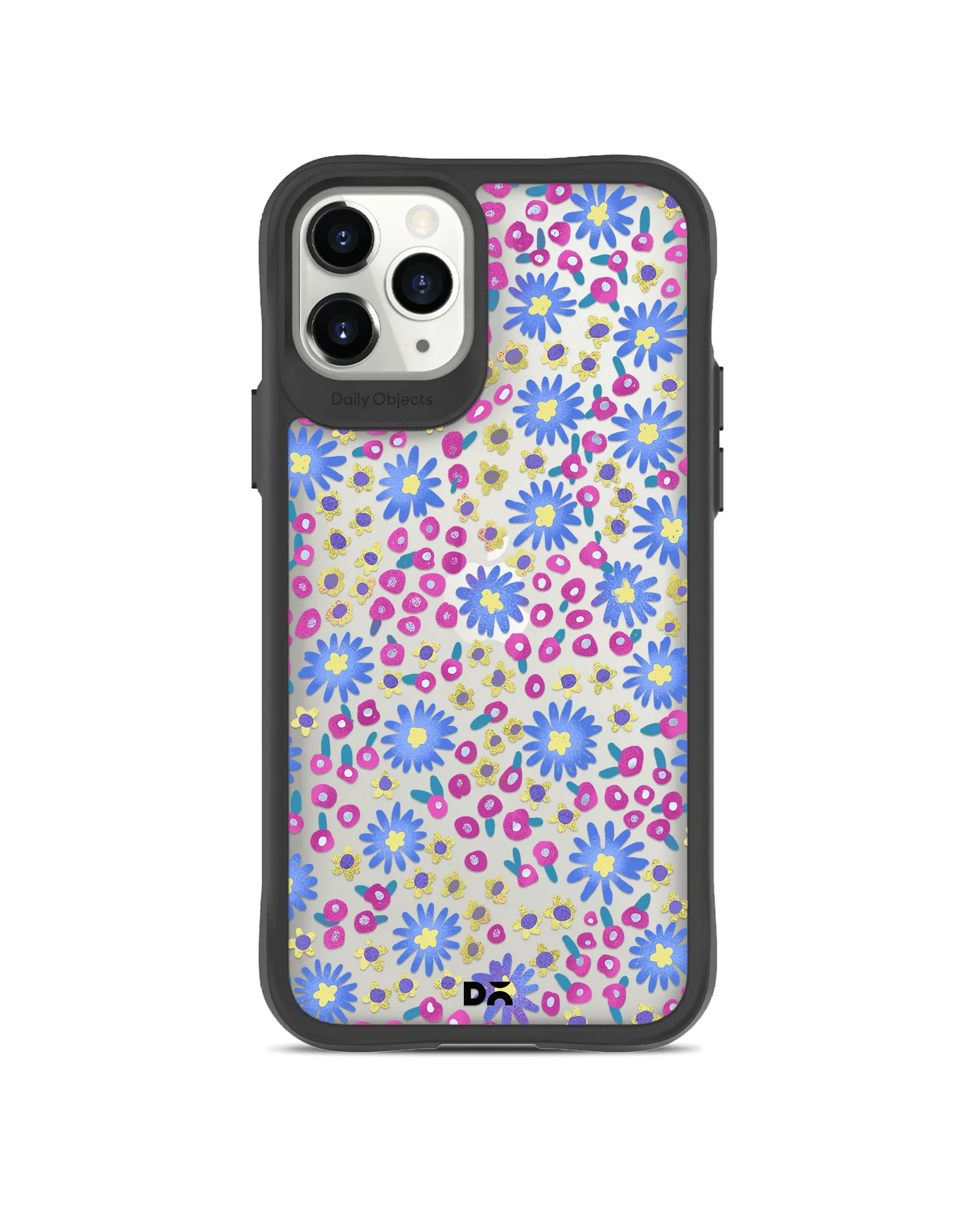 DailyObjects Glittering Daisy Black Hybrid Clear Case Cover For iPhone 11 Pro