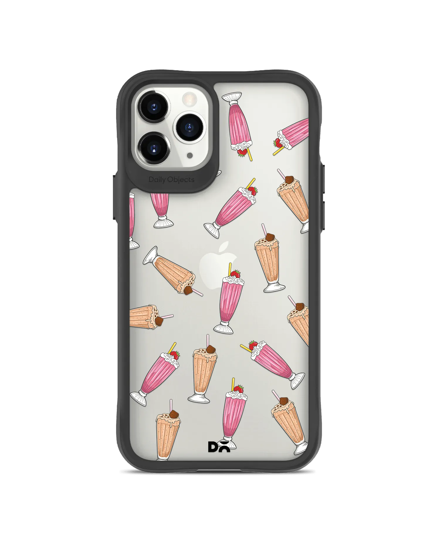 DailyObjects Milkshake Icon Black Hybrid Clear Case Cover For iPhone 11 Pro