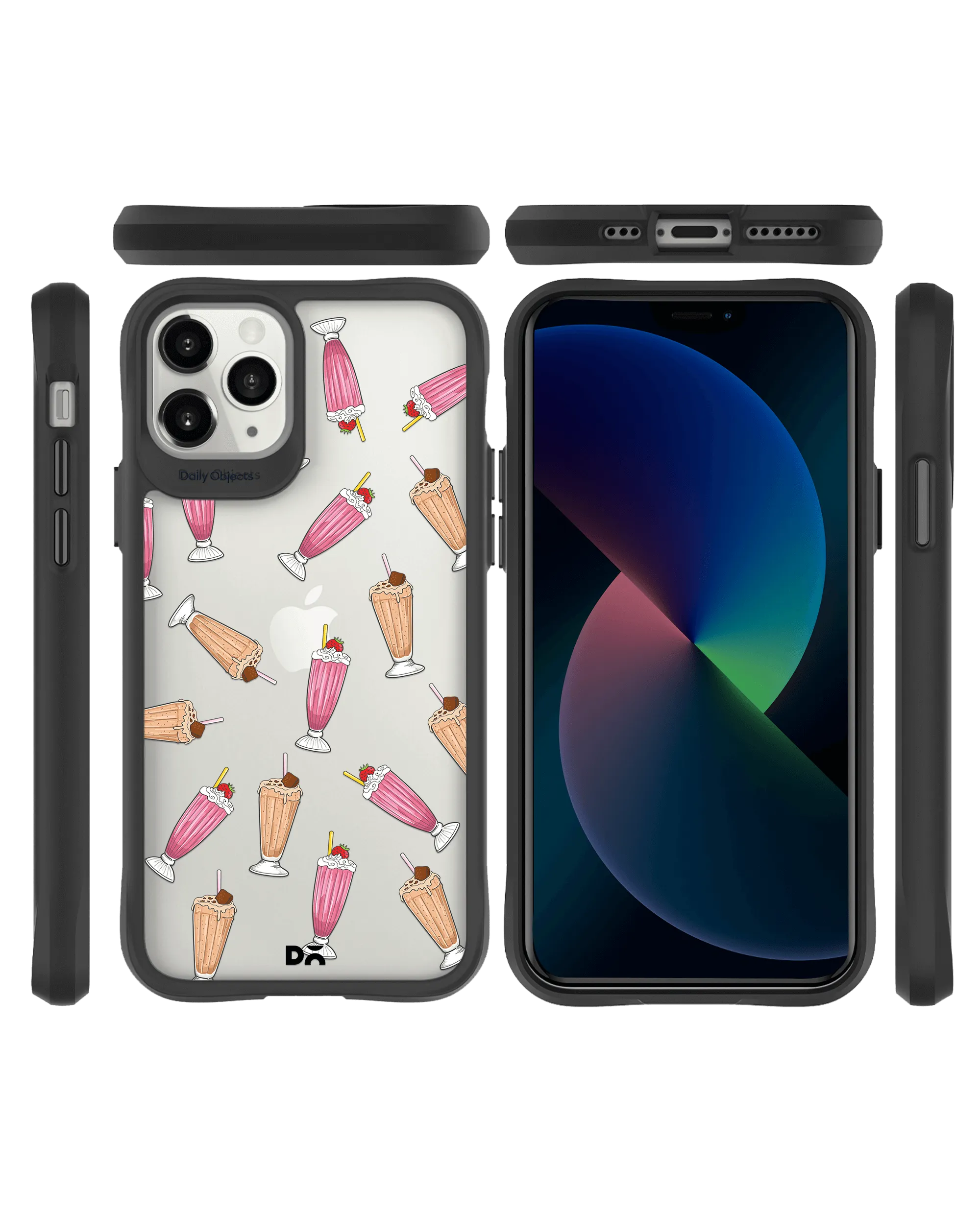 DailyObjects Milkshake Icon Black Hybrid Clear Case Cover For iPhone 11 Pro