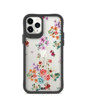 DailyObjects Periwinkle & Roses Black Hybrid Clear Case Cover For iPhone 11 Pro