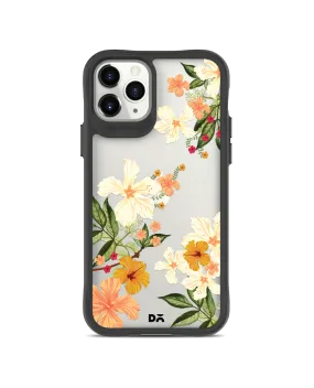 DailyObjects Yellow Hibiscus Black Hybrid Clear Case Cover For iPhone 11 Pro