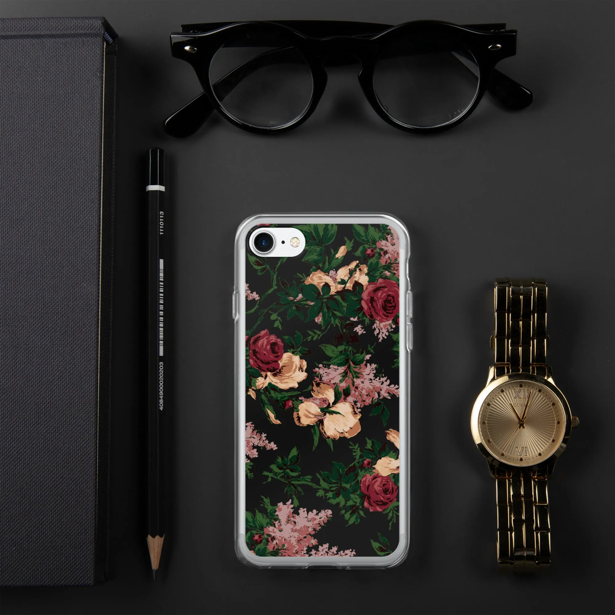 Dark Vintage Bella Roses Print iPhone Case | Pinup Couture