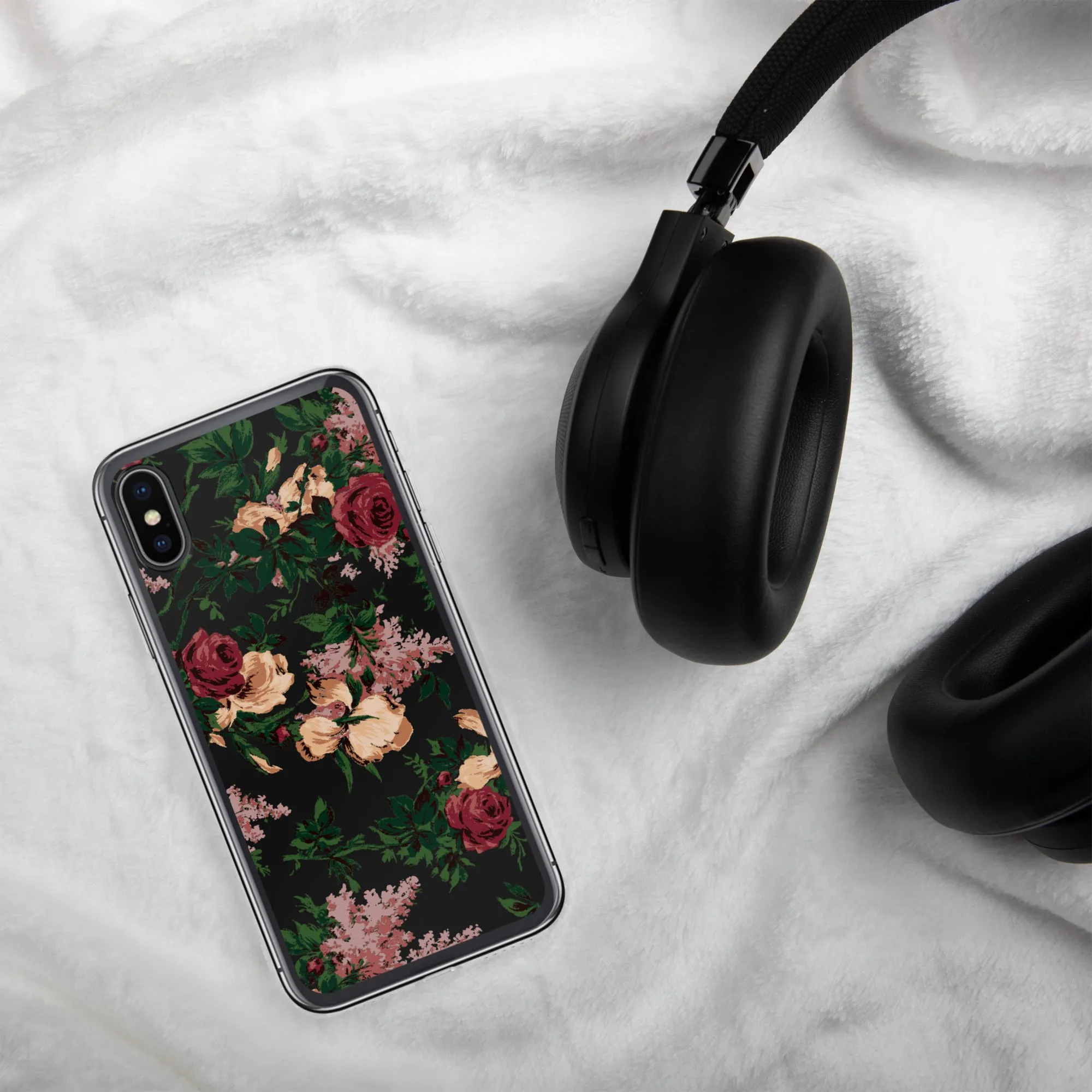 Dark Vintage Bella Roses Print iPhone Case | Pinup Couture