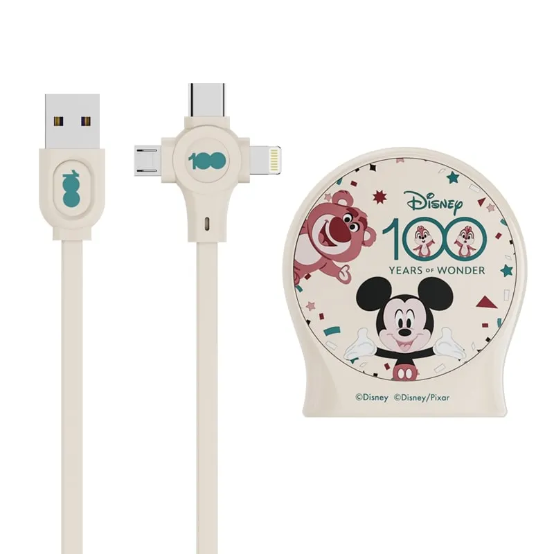 Disney QS-C01 100th anniversary one-to-three telescopic Charging cable