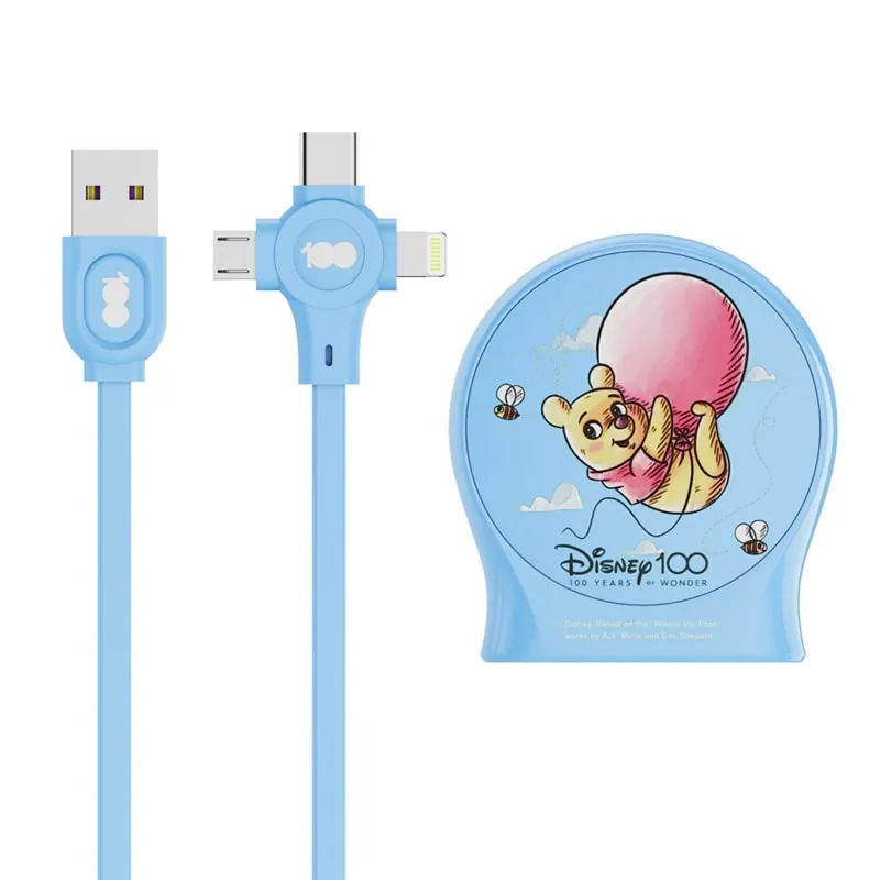 Disney QS-C01 100th anniversary one-to-three telescopic Charging cable