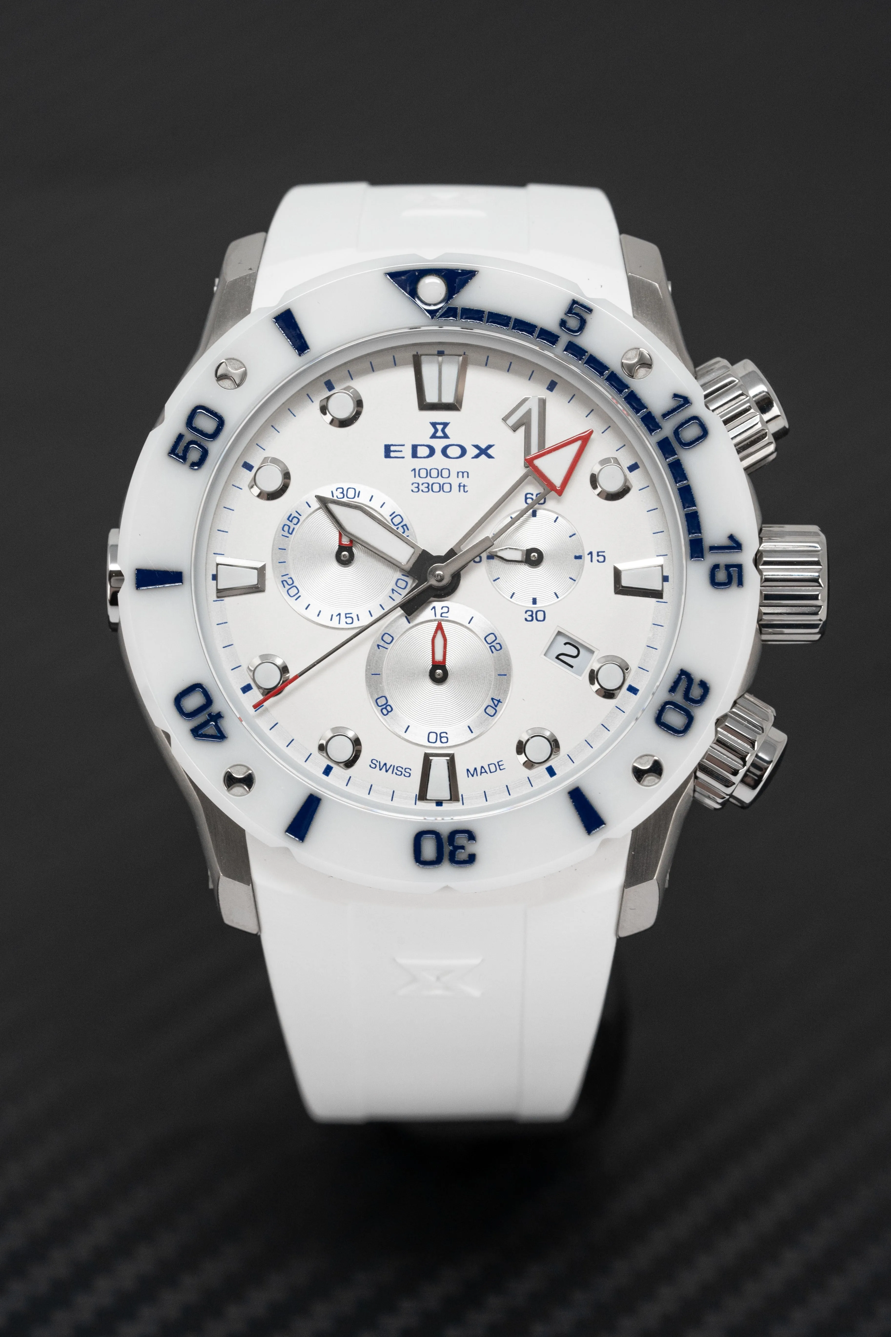 Edox Men's Watch CO-1 Chronograph White 10242-TINB-BBUINR