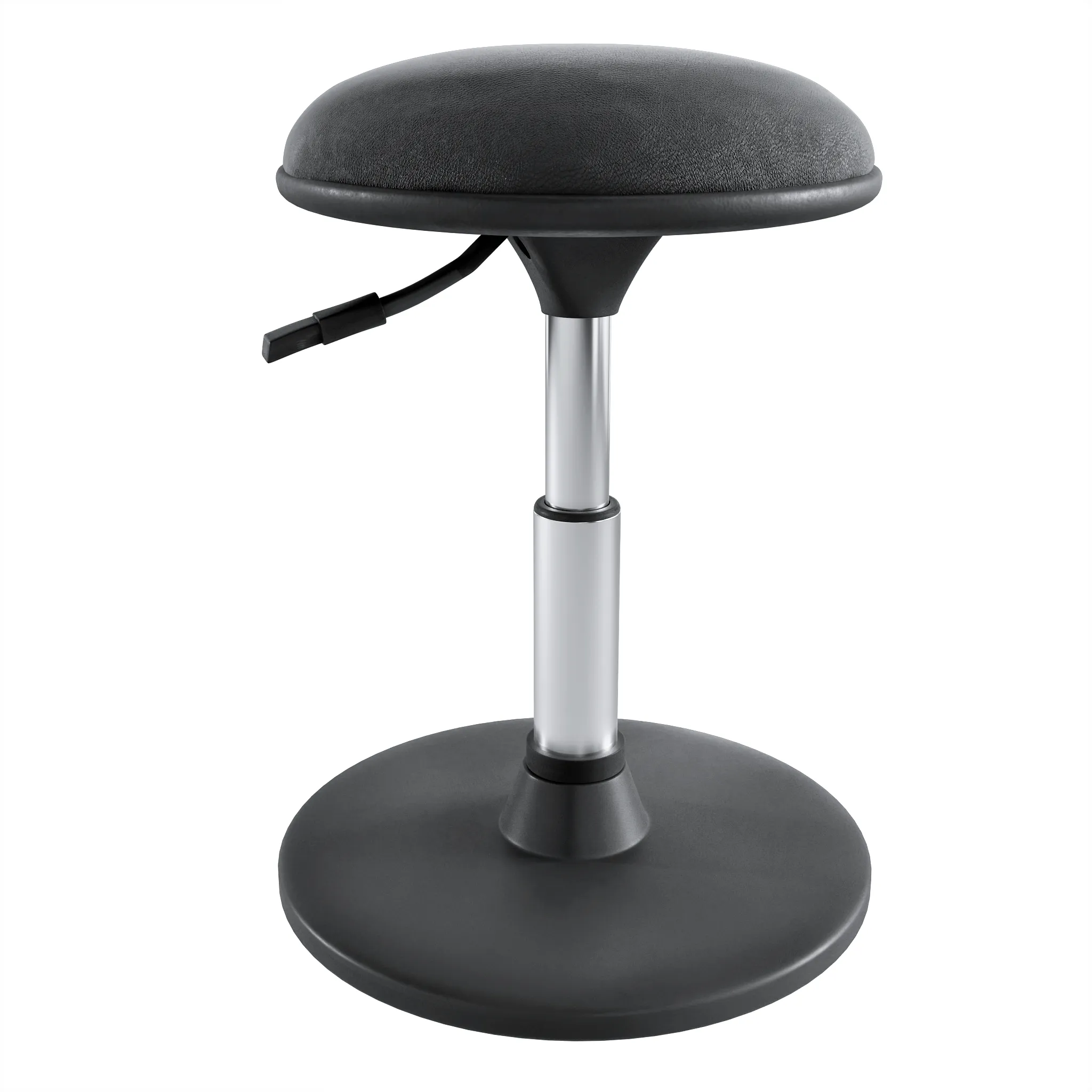 Ergonomic Height Adjustable Round Stool with Comfortable Seat, Work Stool Home Office Stool, Black (R804)