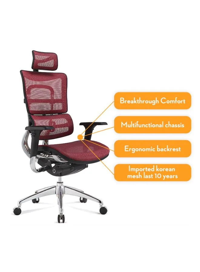 Ergonomic High Back Office Chair with Adjustable Height, Headrest and Armrest for Office Executives and Home Use