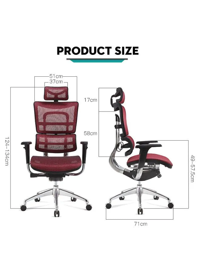 Ergonomic High Back Office Chair with Adjustable Height, Headrest and Armrest for Office Executives and Home Use