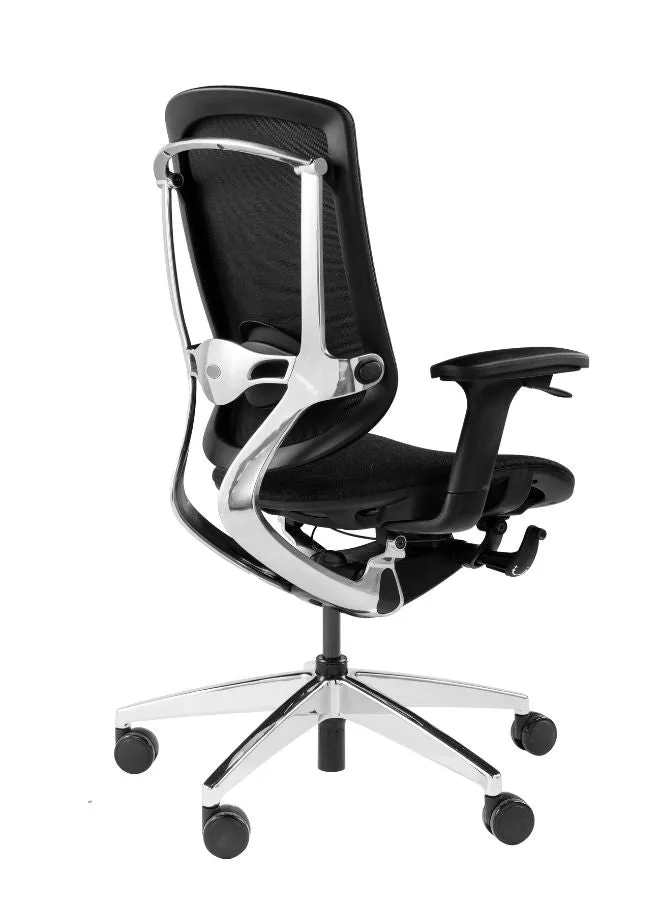 Ergonomic Revolving Chair for Office, Home and Shops with Adjustable Height, Armrest and Aluminum Base