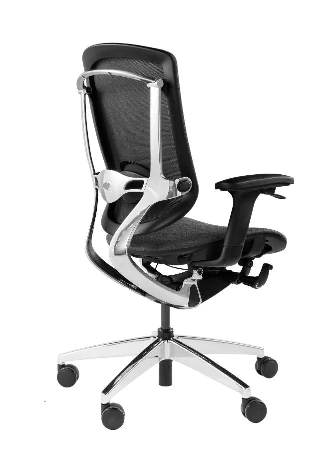 Ergonomic Revolving Chair for Office, Home and Shops with Adjustable Height, Armrest and Aluminum Base